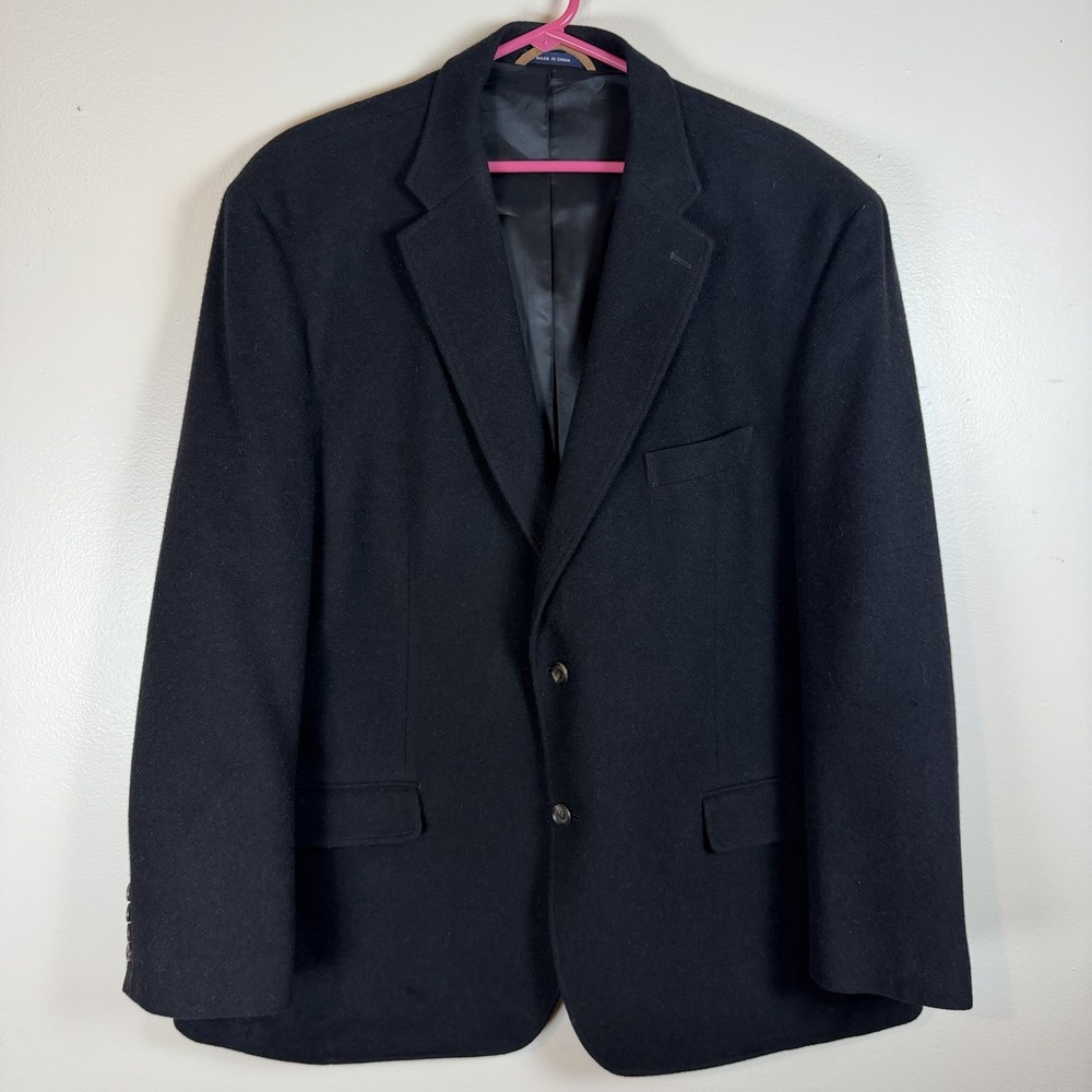 Ralph Lauren Mens 48R Black 100% Camel Hair Blazer Sport Coat 2-Button